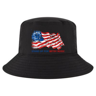 Stand Up For Betsy Ross Distressed Flag Cool Comfort Performance Bucket Hat
