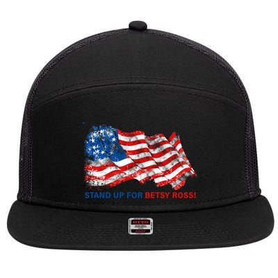 Stand Up For Betsy Ross Distressed Flag 7 Panel Mesh Trucker Snapback Hat