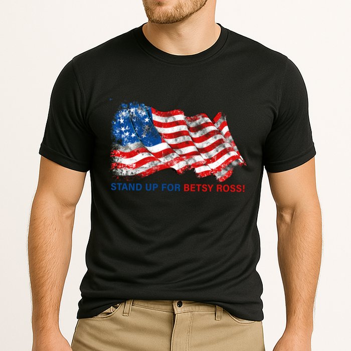 Stand Up For Betsy Ross Distressed Flag Cooling Performance Crew T-Shirt