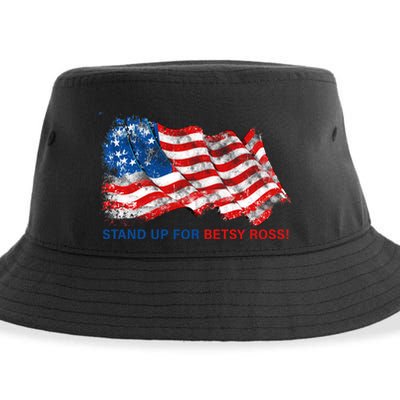 Stand Up For Betsy Ross Distressed Flag Sustainable Bucket Hat