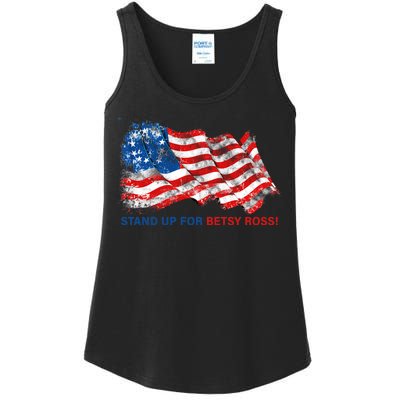 Stand Up For Betsy Ross Distressed Flag Ladies Essential Tank