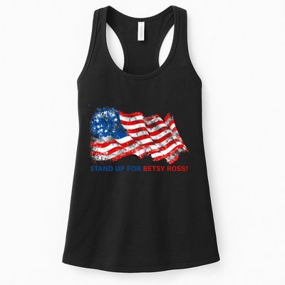 Stand Up For Betsy Ross Distressed Flag Womens Tank Top