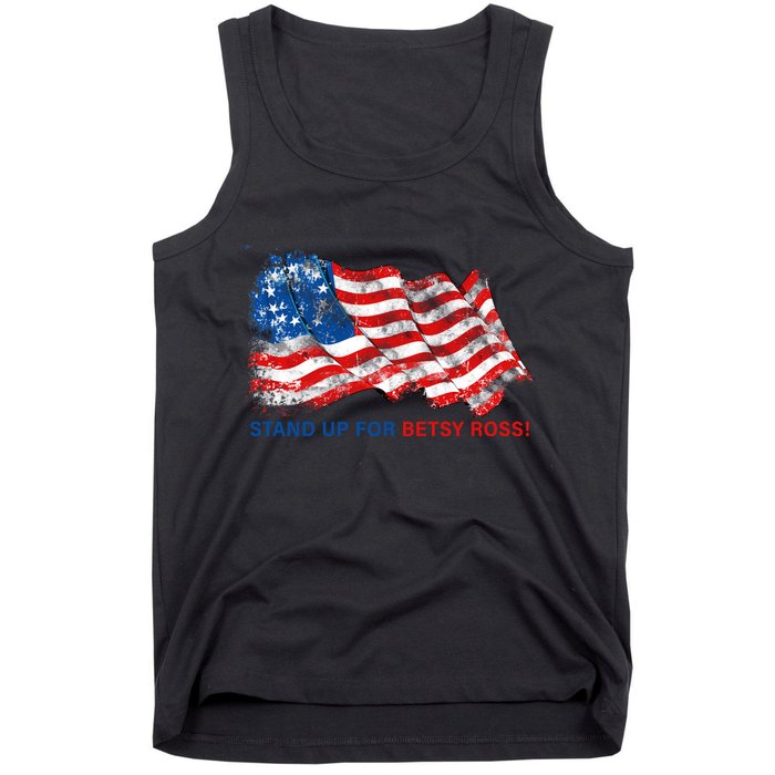 Stand Up For Betsy Ross Distressed Flag Tank Top