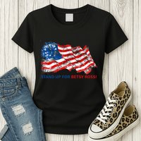 Stand Up For Betsy Ross Distressed Flag Womens T-Shirt