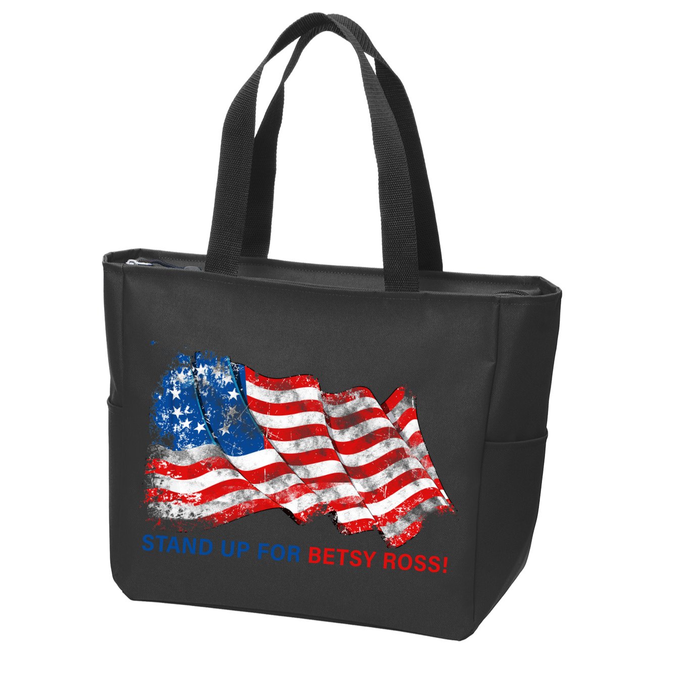 Stand Up For Betsy Ross Distressed Flag Zip Tote Bag