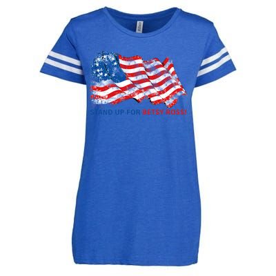 Stand Up For Betsy Ross Distressed Flag Enza Ladies Jersey Football T-Shirt