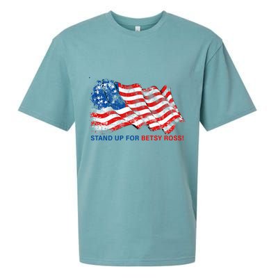 Stand Up For Betsy Ross Distressed Flag Sueded Cloud Jersey T-Shirt