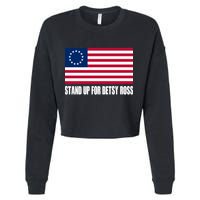 Stand Up For Betsy Ross First American Flag Cropped Pullover Crew