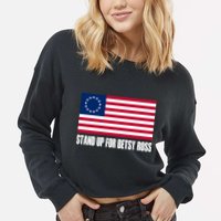 Stand Up For Betsy Ross First American Flag Cropped Pullover Crew