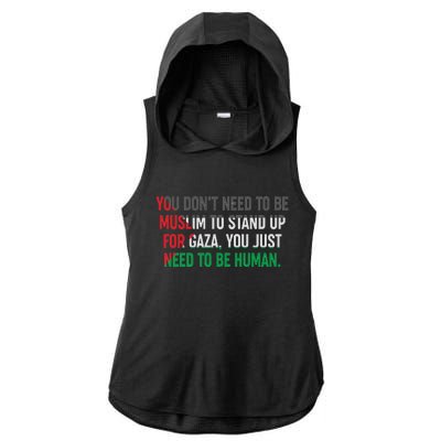 Stand Up For Gaza, Free Palestine Ladies PosiCharge Tri-Blend Wicking Draft Hoodie Tank