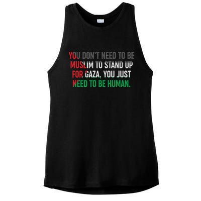 Stand Up For Gaza, Free Palestine Ladies PosiCharge Tri-Blend Wicking Tank