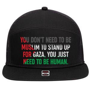 Stand Up For Gaza, Free Palestine 7 Panel Mesh Trucker Snapback Hat