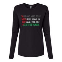 Stand Up For Gaza, Free Palestine Womens Cotton Relaxed Long Sleeve T-Shirt