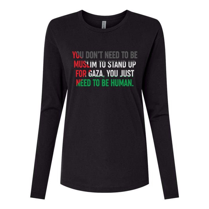 Stand Up For Gaza, Free Palestine Womens Cotton Relaxed Long Sleeve T-Shirt