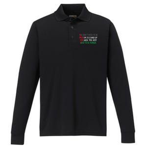 Stand Up For Gaza, Free Palestine Performance Long Sleeve Polo