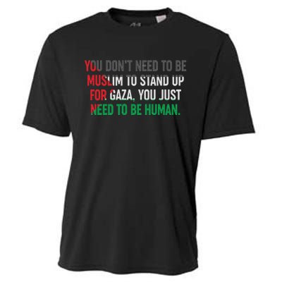 Stand Up For Gaza, Free Palestine Cooling Performance Crew T-Shirt