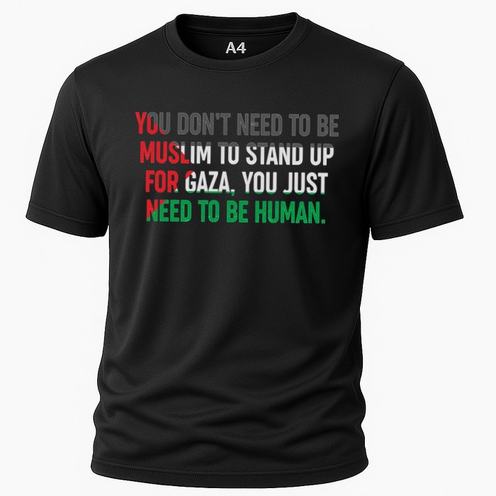 Stand Up For Gaza, Free Palestine Cooling Performance Crew T-Shirt
