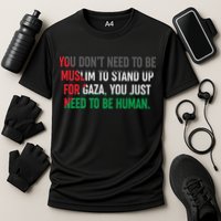Stand Up For Gaza, Free Palestine Cooling Performance Crew T-Shirt