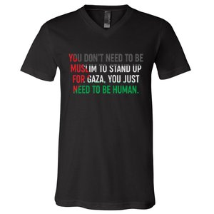 Stand Up For Gaza, Free Palestine V-Neck T-Shirt