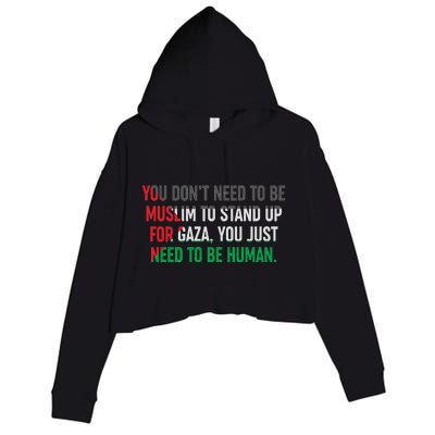 Stand Up For Gaza, Free Palestine Crop Fleece Hoodie