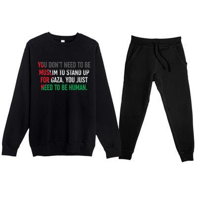 Stand Up For Gaza, Free Palestine Premium Crewneck Sweatsuit Set