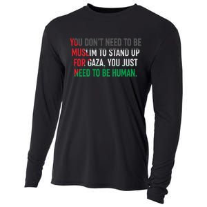 Stand Up For Gaza, Free Palestine Cooling Performance Long Sleeve Crew