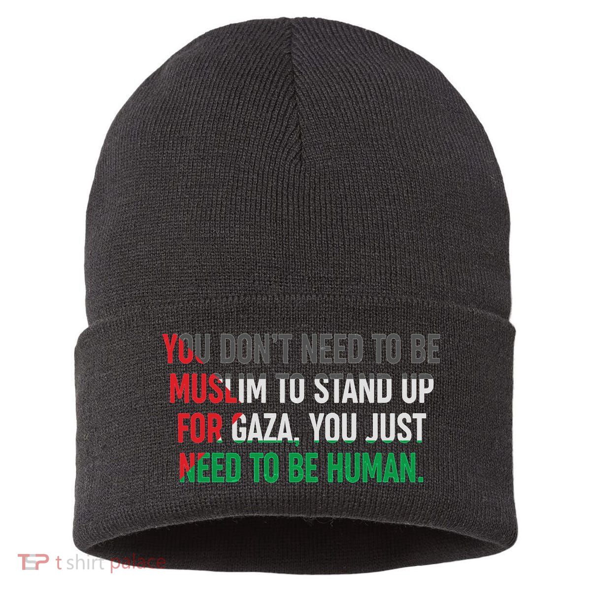 Stand Up For Gaza, Free Palestine Sustainable Knit Beanie