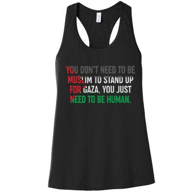 Stand Up For Gaza, Free Palestine Women's Racerback Tank