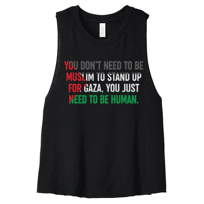 Stand Up For Gaza, Free Palestine Women's Racerback Cropped Tank