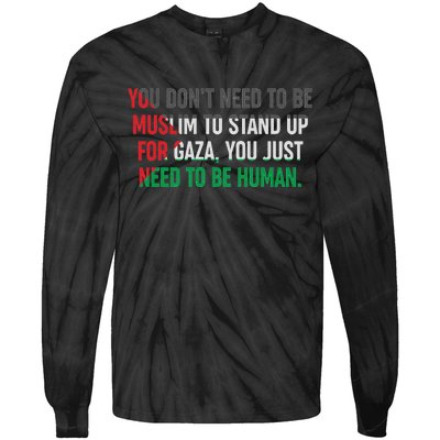 Stand Up For Gaza, Free Palestine Tie-Dye Long Sleeve Shirt