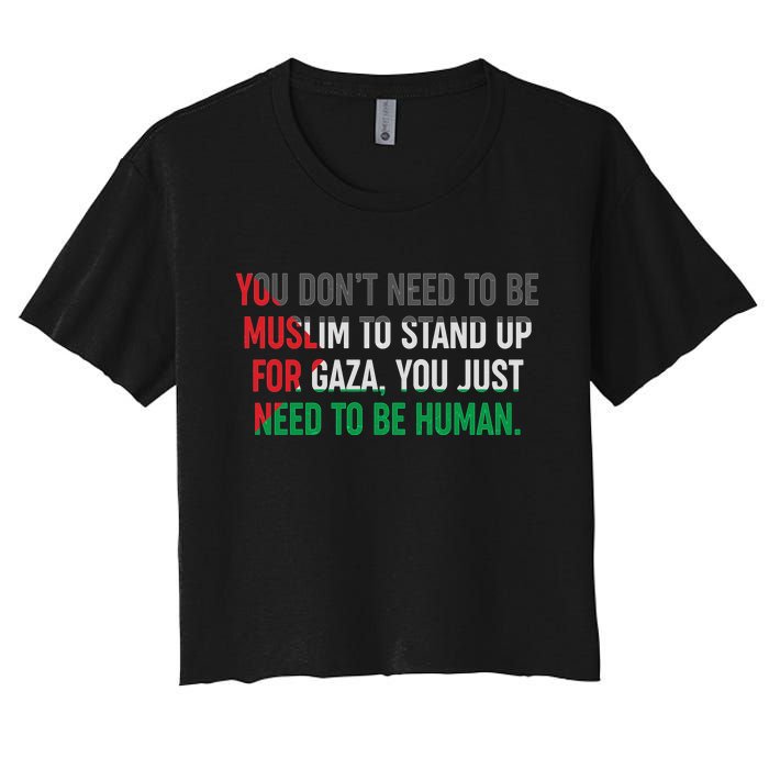 Stand Up For Gaza, Free Palestine Women's Crop Top Tee