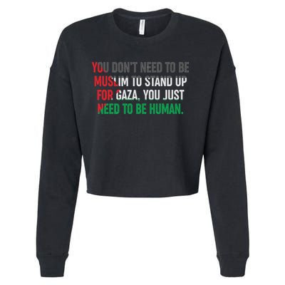 Stand Up For Gaza, Free Palestine Cropped Pullover Crew