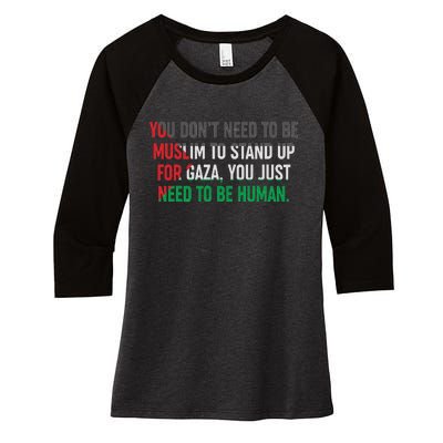 Stand Up For Gaza, Free Palestine Women's Tri-Blend 3/4-Sleeve Raglan Shirt