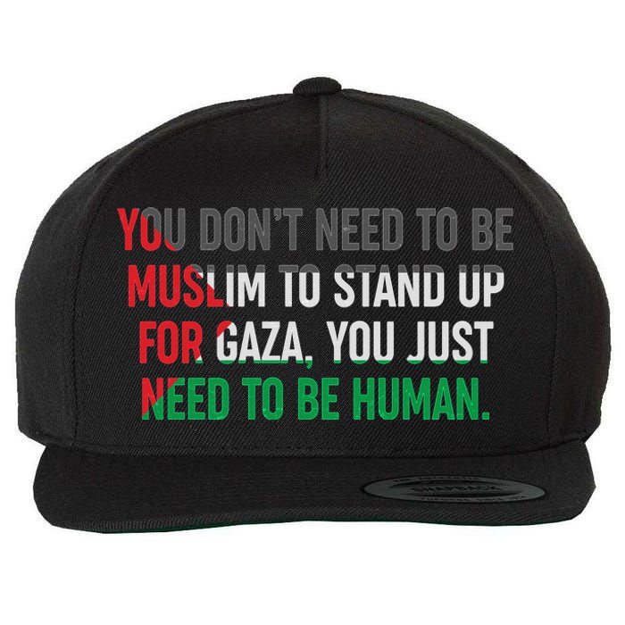 Stand Up For Gaza, Free Palestine Wool Snapback Cap