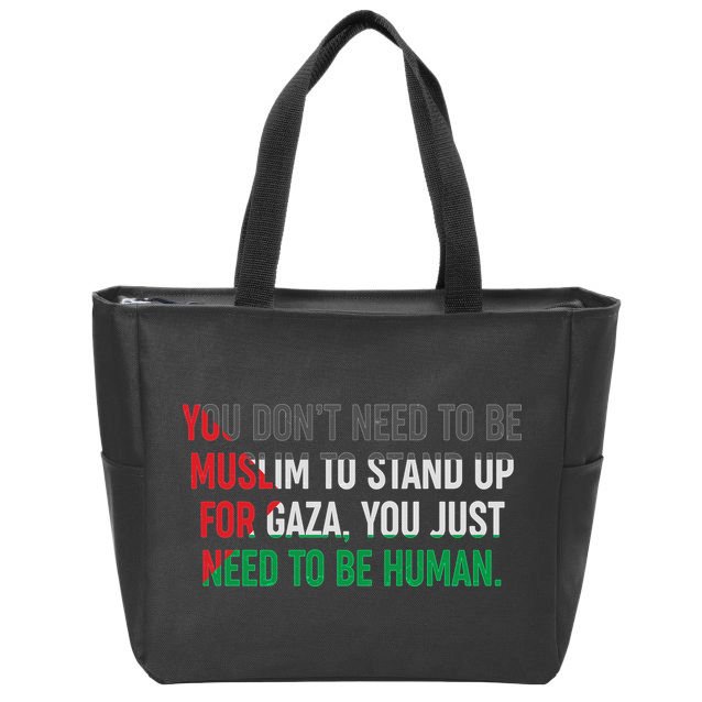 Stand Up For Gaza, Free Palestine Zip Tote Bag