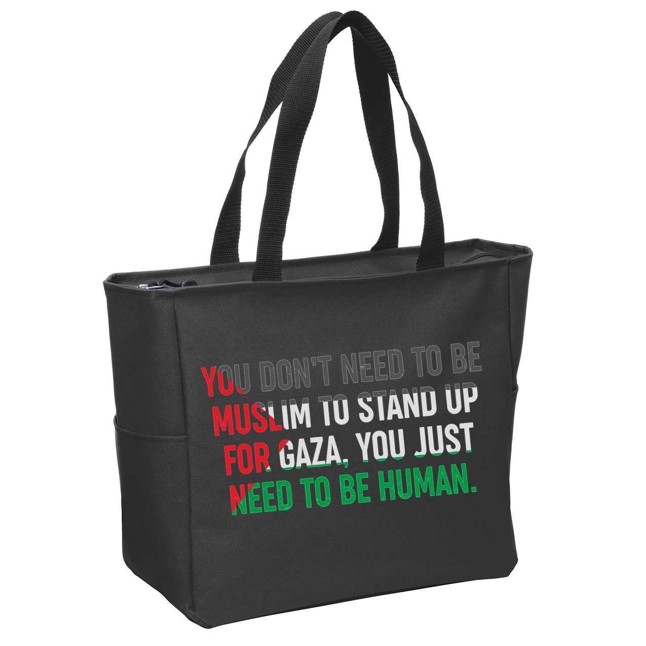 Stand Up For Gaza, Free Palestine Zip Tote Bag