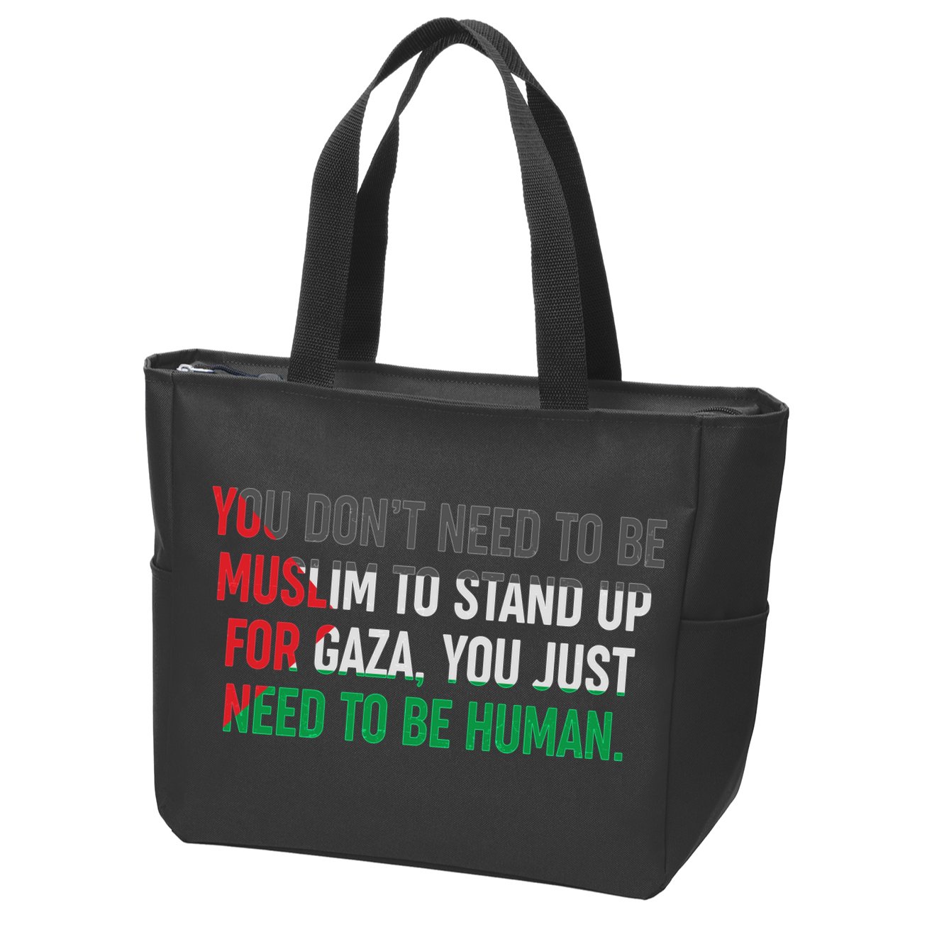 Stand Up For Gaza, Free Palestine Zip Tote Bag