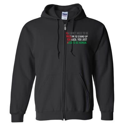 Stand Up For Gaza, Free Palestine Full Zip Hoodie