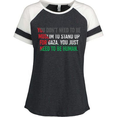 Stand Up For Gaza, Free Palestine Enza Ladies Jersey Colorblock Tee