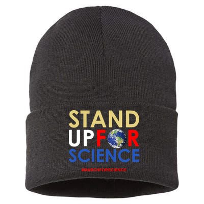 Stand Up For Science March For Science Earth Day Sustainable Knit Beanie