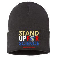Stand Up For Science March For Science Earth Day Sustainable Knit Beanie