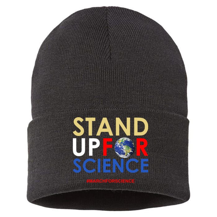 Stand Up For Science March For Science Earth Day Sustainable Knit Beanie