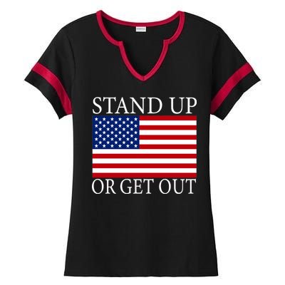 Stand Up Or Get Out Ladies Halftime Notch Neck Tee