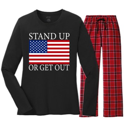 Stand Up Or Get Out Women's Long Sleeve Flannel Pajama Set 