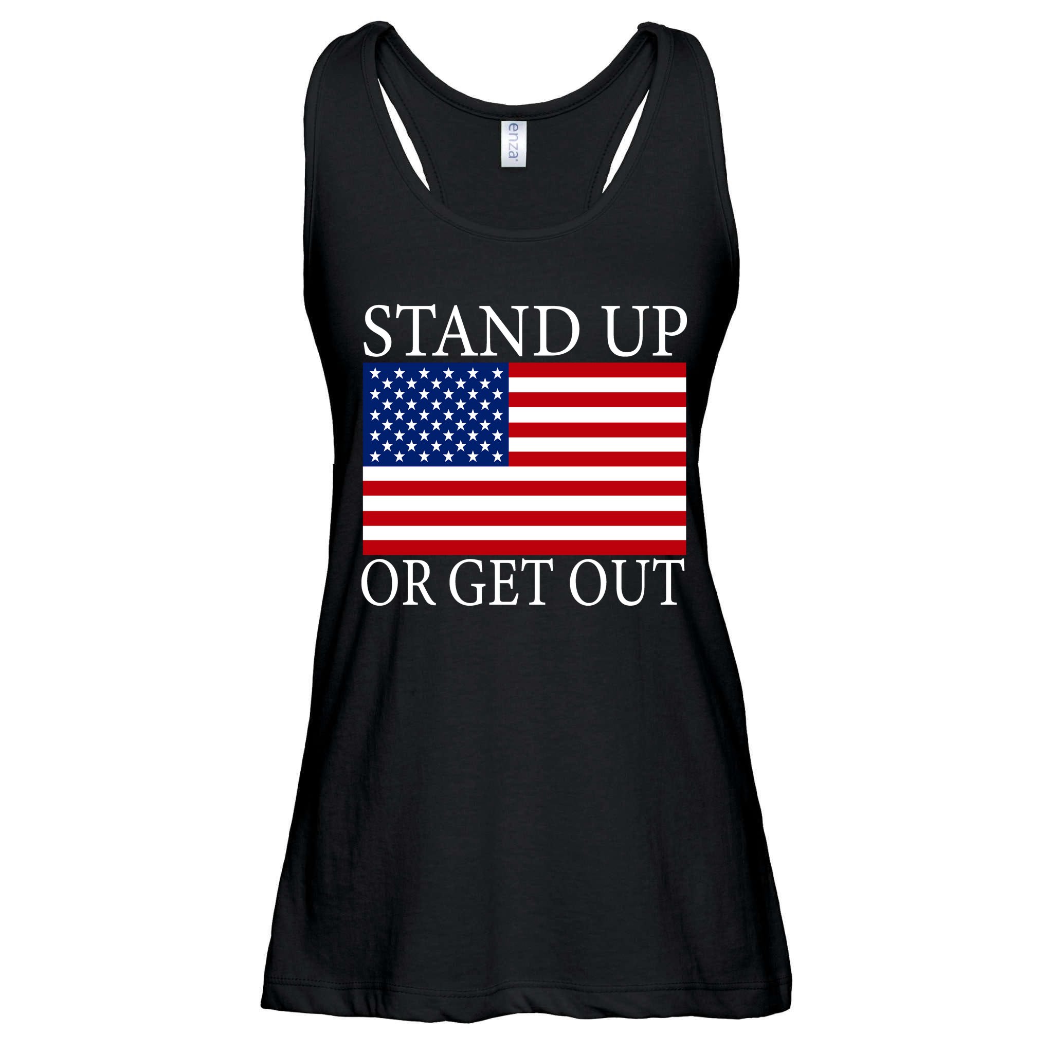 Stand Up Or Get Out Ladies Essential Flowy Tank