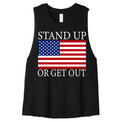 Stand Up Or Get Out Women's Racerback Cropped Tank