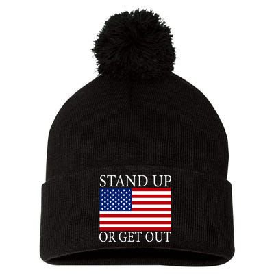 Stand Up Or Get Out Pom Pom 12in Knit Beanie