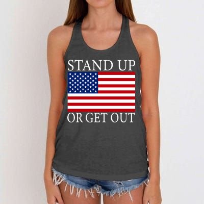 Stand Up Or Get Out Women's Knotted Racerback Tank