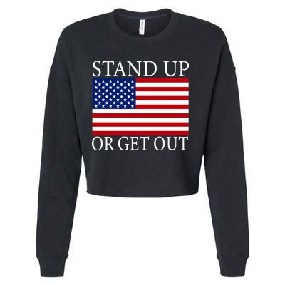 Stand Up Or Get Out Cropped Pullover Crew