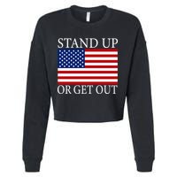 Stand Up Or Get Out Cropped Pullover Crew
